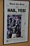 Detroit Free Press Front Page Poster in honor of University of Michigan Rose Bowl victory 1998 with Charles Woodson!.