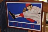 Fun framed artwork for your baseball fan.