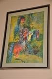 "Toy Horses" Lithograph, signed and numbered, by Lebadang with COA