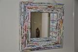 Recycled magazine decorative mirrors (2 available)