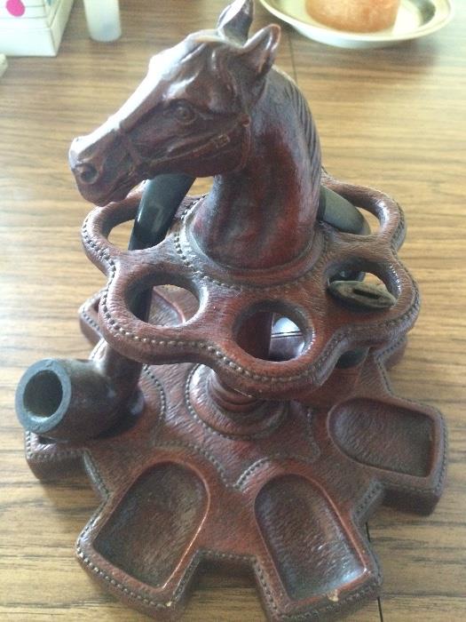 vintage pipe holder, horse