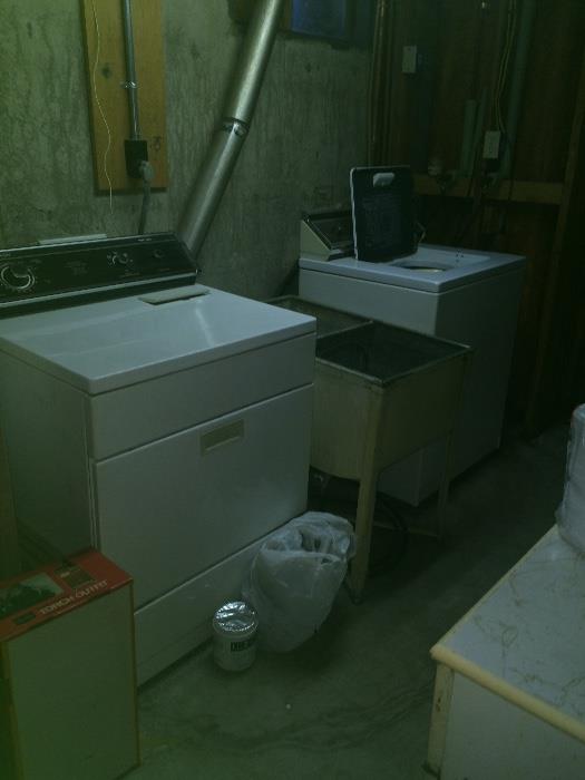 washer and dryer, vintage wash basin sink