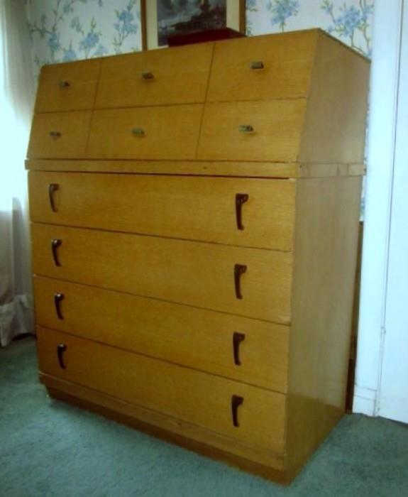 Mid Century Deco chest with 6 drawers (top has been covered with contact paper).