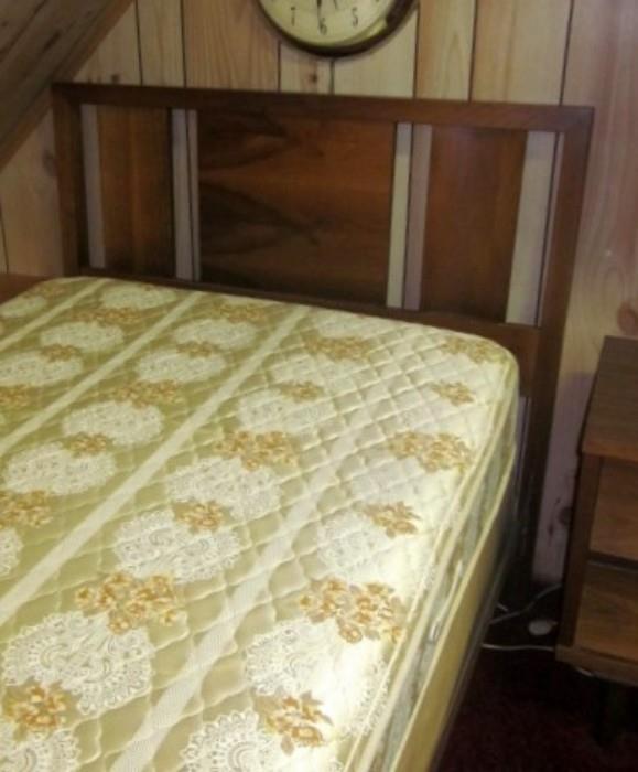 Johnson Harper Mid Century Modern twin bed (heard board, frame, mattress, box spring.