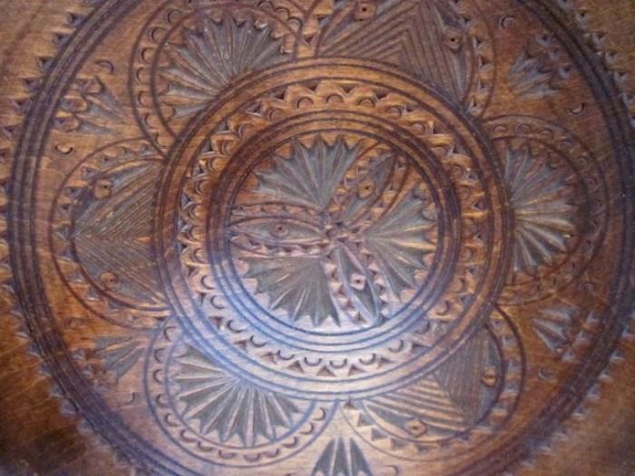 Beautifully carved Croatian wood plate