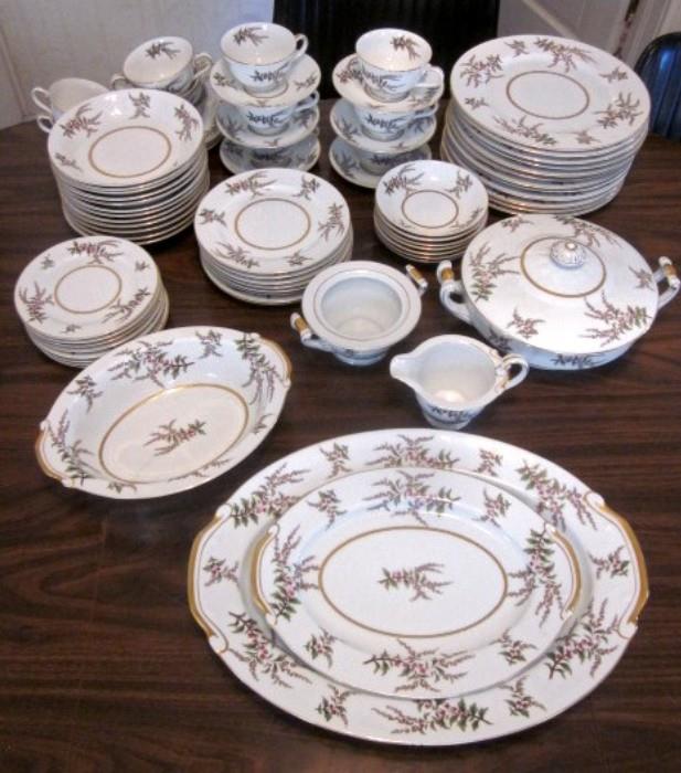 Regal China - Japan, "Avon," 7- piece plate settings, service for 8 with extras, plus serving pieces.