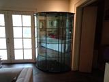 Demilune display case curio cabinet
