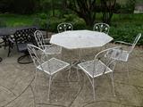 vintage iron outdoor table with 6 chairs