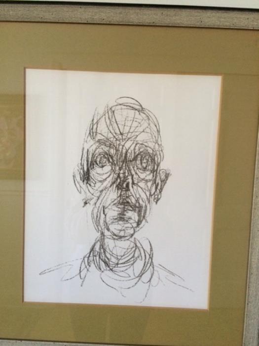 Alberto Giacometti portrait lithograph with authenticity verso