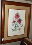 Dali signed and numbered colored lithograph Flowers and Keys