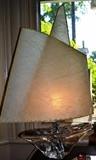 Rare Daum crystal sailboat lamp with ORIGINAL shade, ca.1960-69