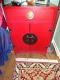 Red Laquar Chest -24"W X 16"D X 34" H 