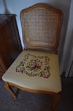 Canned back chair with needle point seat