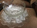 1930's large punch bowl/cups and platter