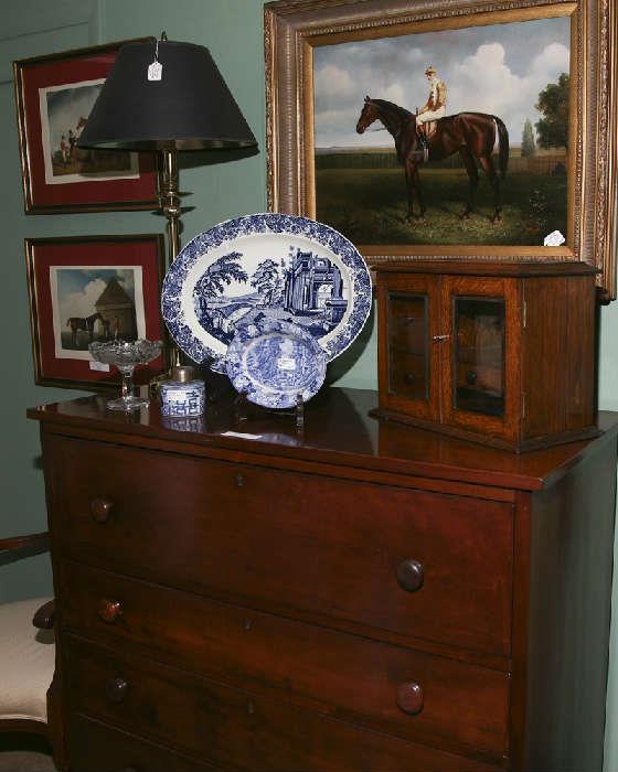 Antique walnut 4 drawer chest.