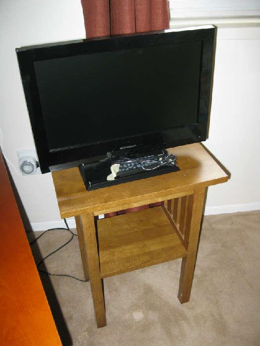 flat screen TV and table