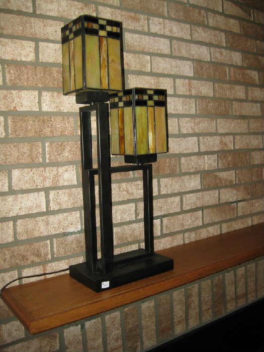 unusual mission style square lamp