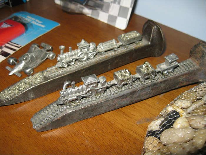 railroad spikes with trains.