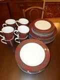 set of tartan china