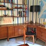 Mid Century Modern Dresser, Chair, Lamp and Shelves