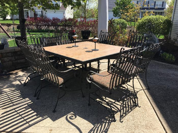 Frontgate patio set with 8 chairs