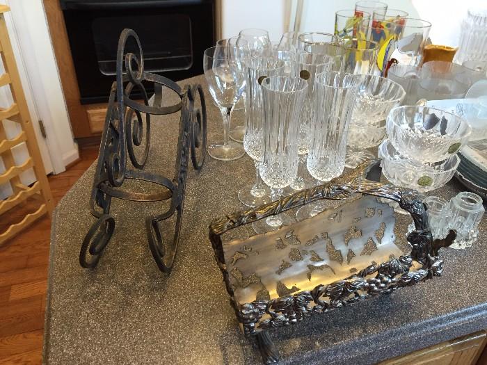 Wine Bottle Holders and Glassware