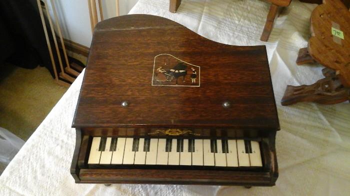Antique toy baby grand piano