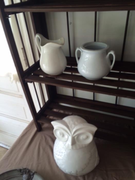 vintage ironstone with an owl cookie jar