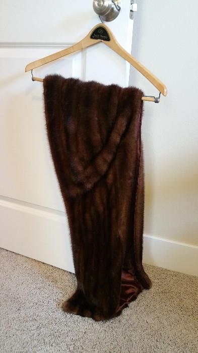 long wraparound mink cape