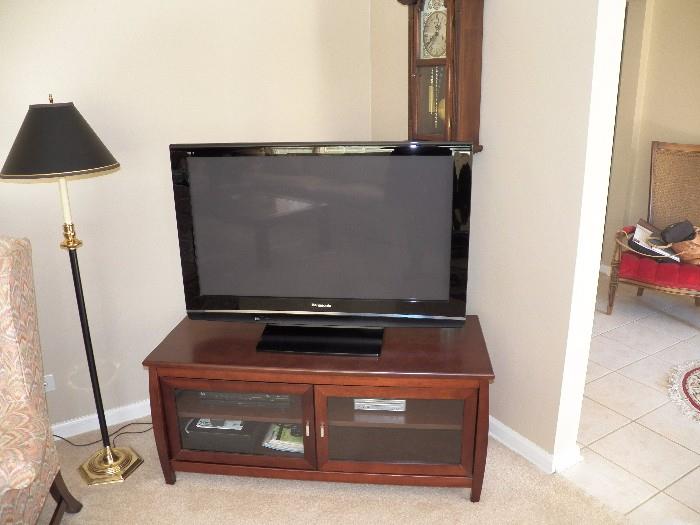 TV Stand and Wide Screen TV-Floor Lamp
