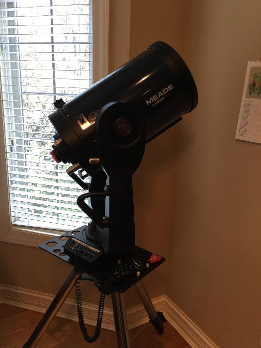 Meade telescope LX200GPS with computer drive system, remote, stand and accessories.