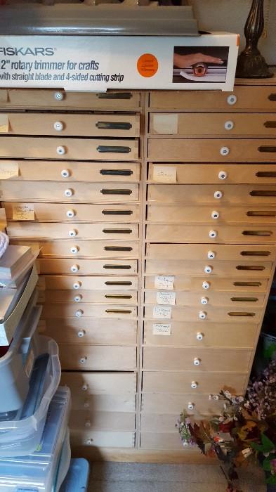 Every Drawer is full of Rubber Stamps