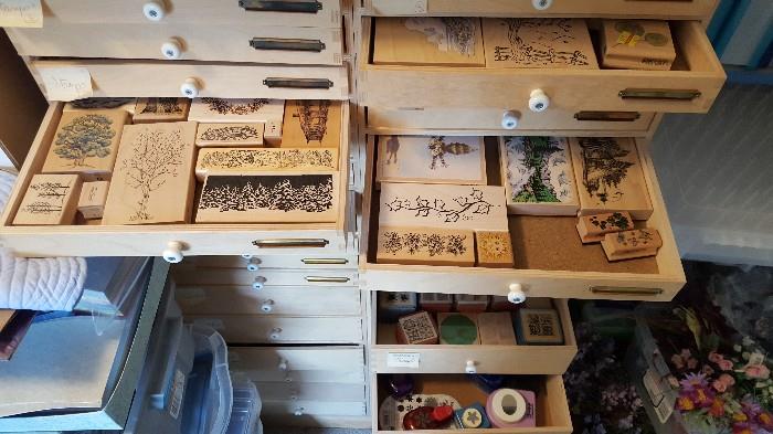Every Drawer is full of Rubber Stamps