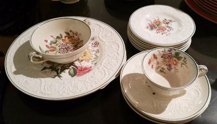 Wedgewood Plates, Saucers, & Bowl 