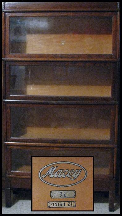 Macey brand five shelf barrister bookcase