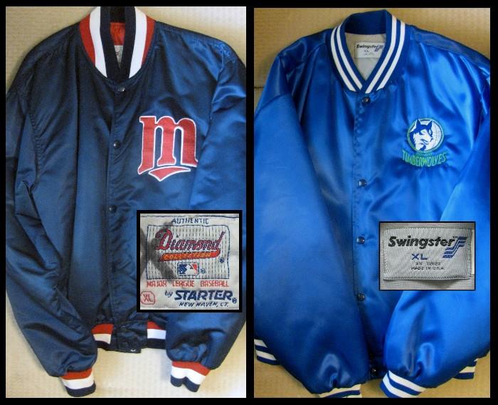 Minnesota Twins and Minnesota Timberwolves jackets. Both are XL.