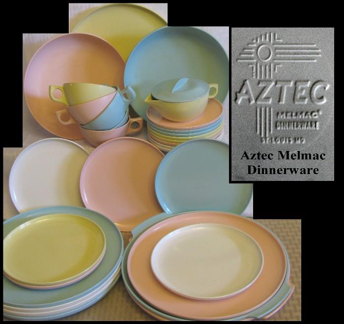 Melmac dinnerware. Aztec.