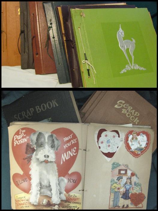 Scrapbooks filled with greeting cards, valentines and more. Mostly from the 1940's-50's. 