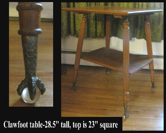 Clawfoot table.