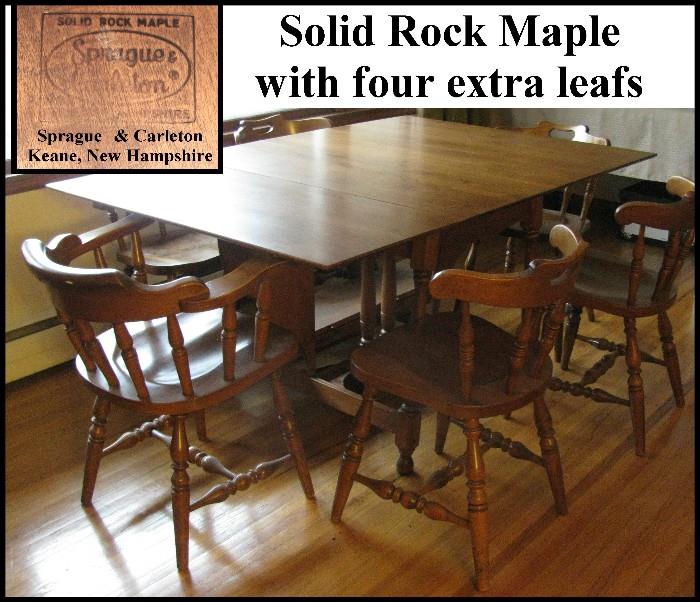 Sprague and Carleton solid rock maple table and chairs