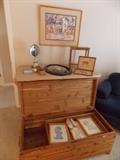 Antique cedar chest & misc.