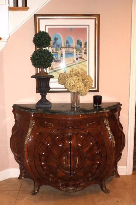 Marble Topped Bombay Cabinet & Decorative