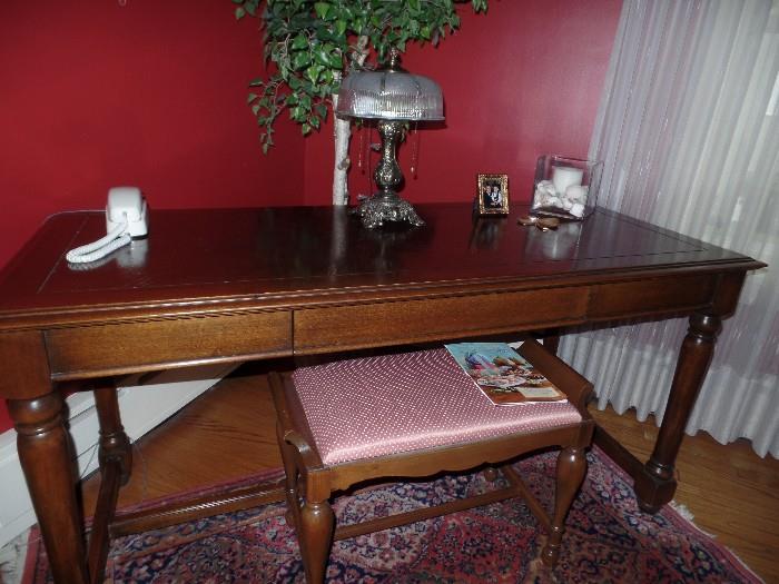 Antique writing desk and bench