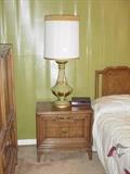 Mid-century night stands and lamps (pair)