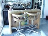 Bar with two bar stools