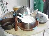 Cook ware--cast iron, wok, boilers, wood salad bowls, and more