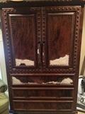 Western style TV armoire with lower storage