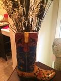 Decorative boot great for center arrangement