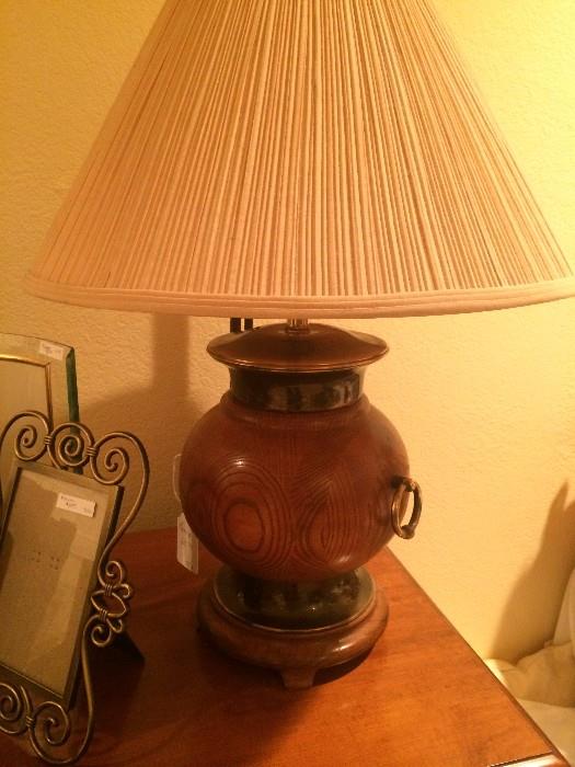 Solid wood lamp base