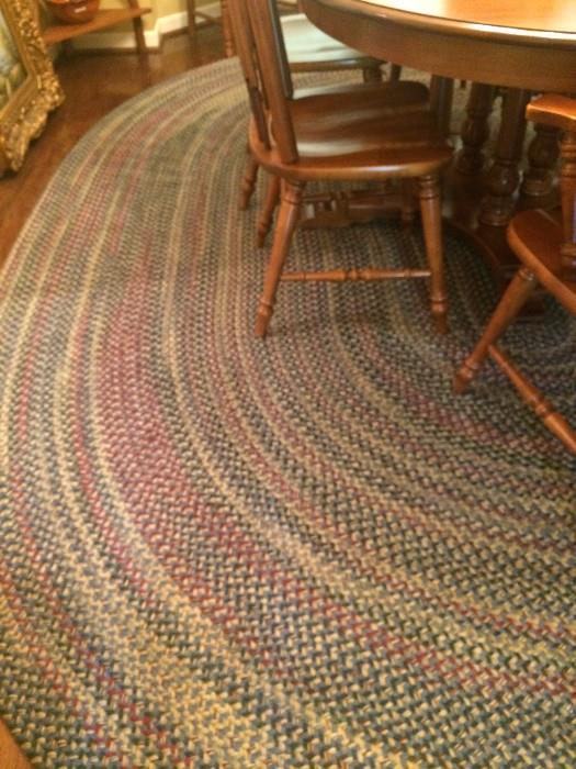 Large oval braided rug approxiately 9 feet 2 inches x 11 feet 7 inches